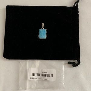 LARIMAR PENDANT, ARTISAN, SILVER, SIZE 1.25” LONG